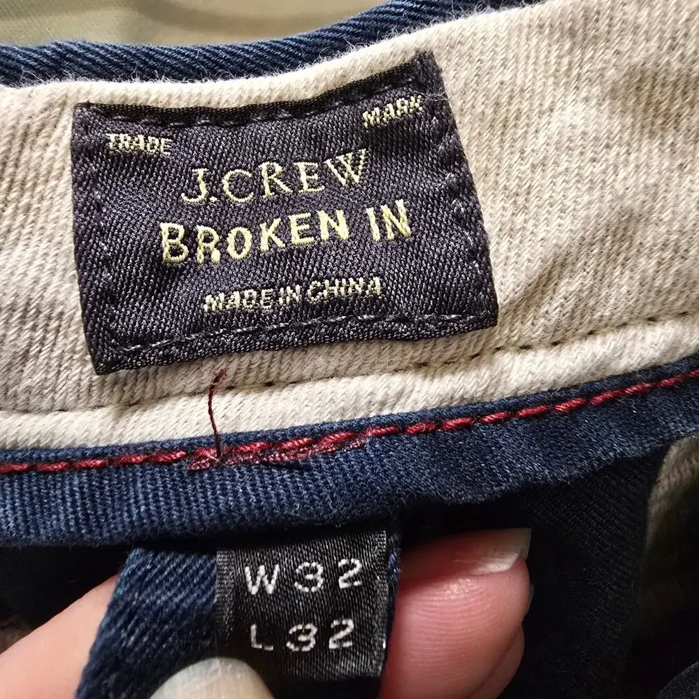 J. Crew Broken In dark blue casual pants 32x32 100% cotton actual waist 34" - Picture 2 of 9